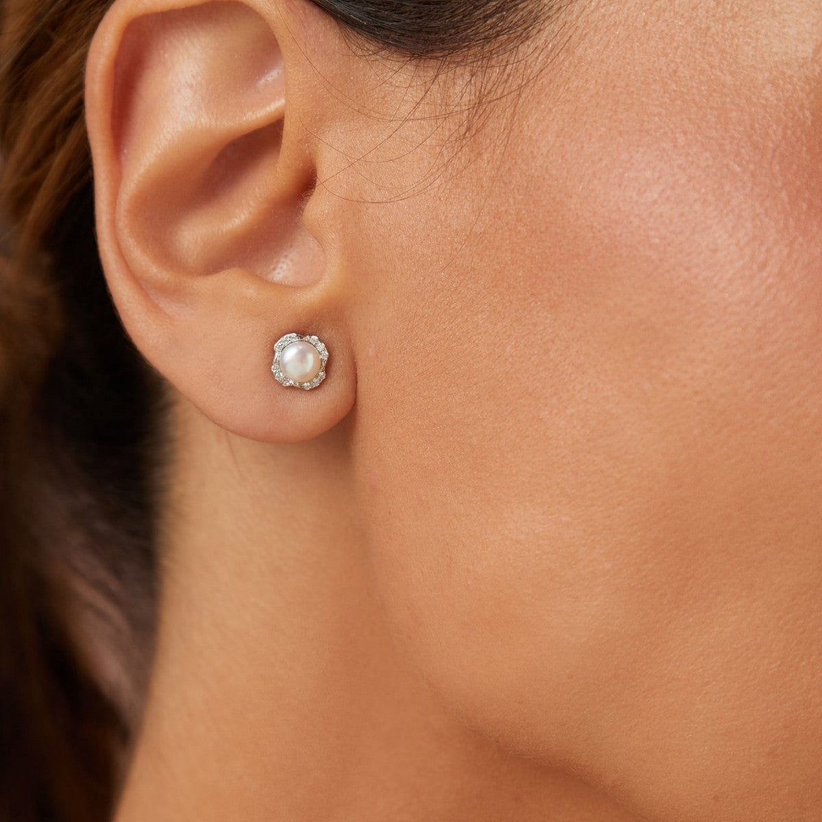 Brinco Pérola Shell de Prata