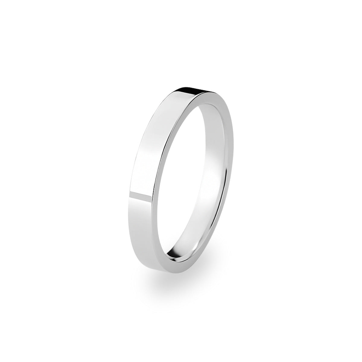 Par de Aliança Prata 950 Quadrada Espelhada 5mm