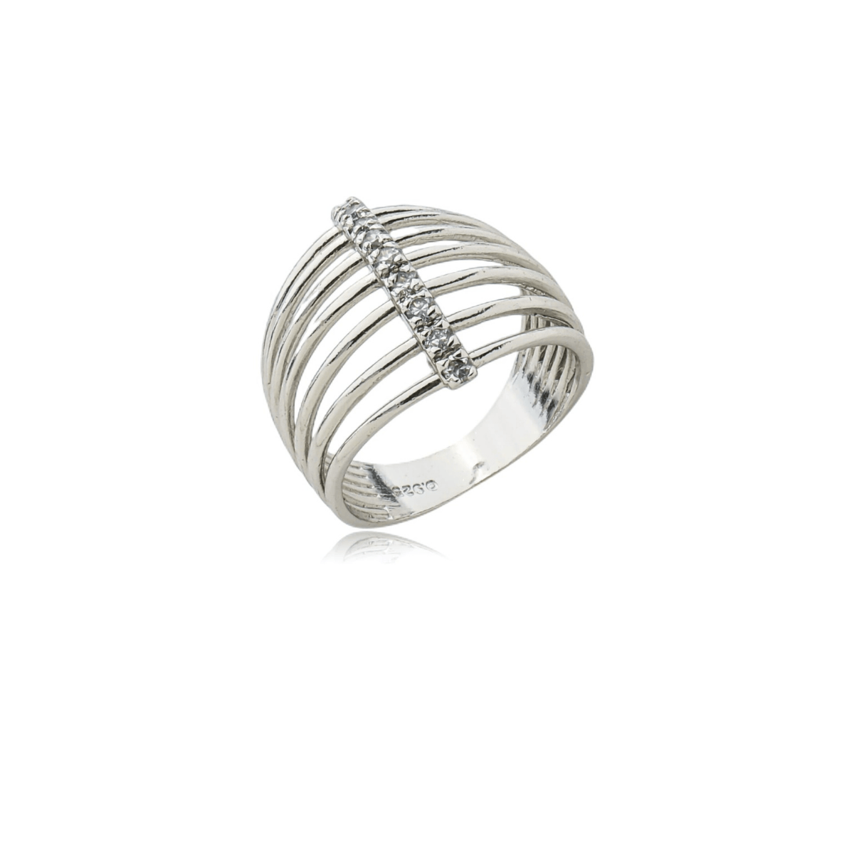 Anel Zircônia de Prata - 19