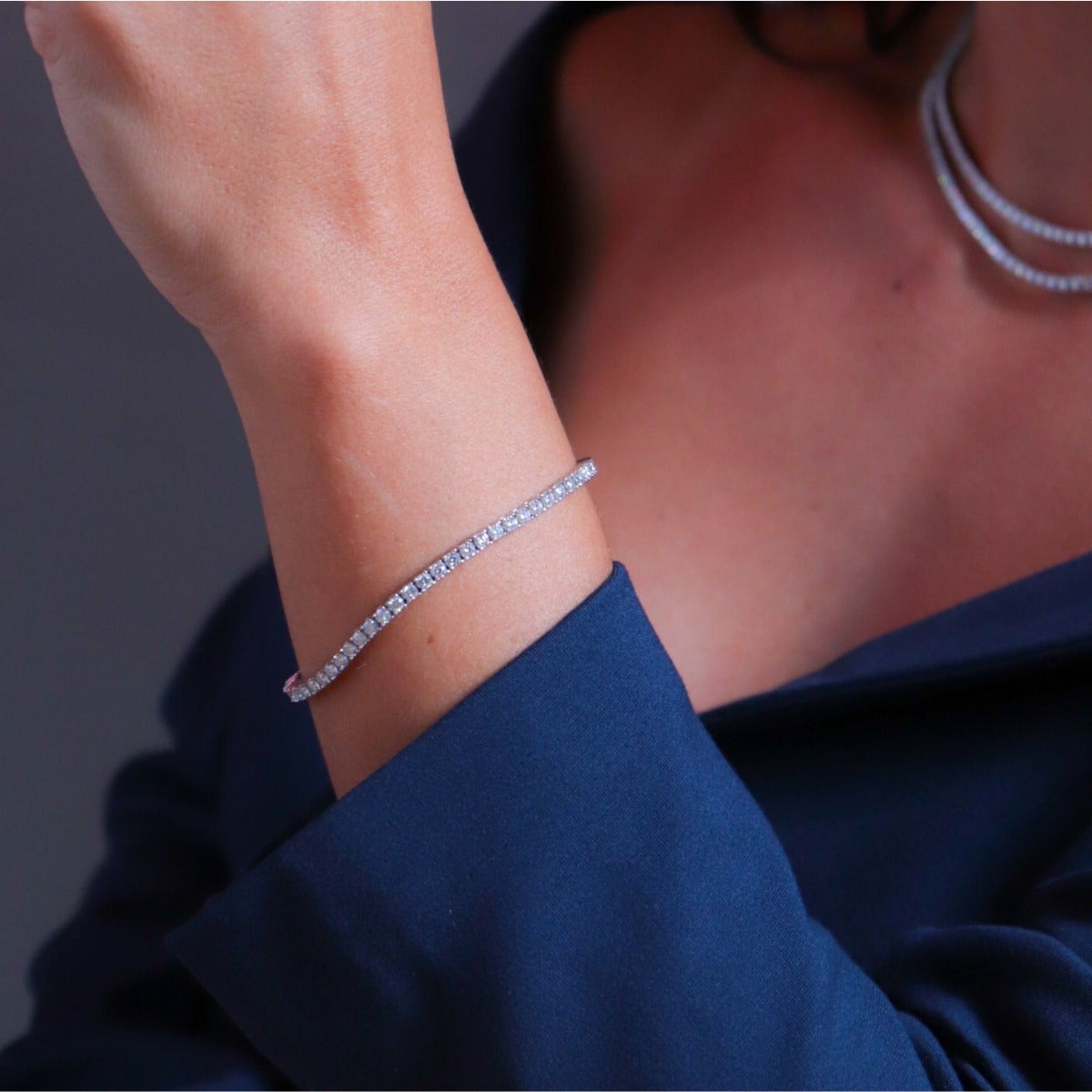 Pulseira Riviera Moissanite 2mm