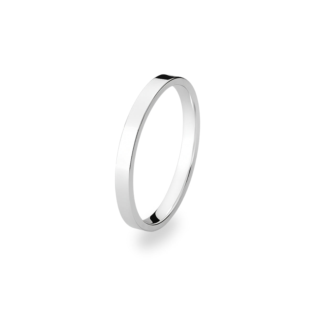 Par de Aliança Prata 950 Quadrada Espelhada 4mm