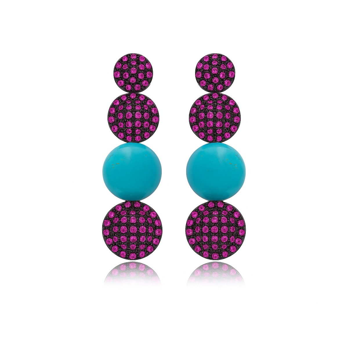 Brinco Turquesa em Prata