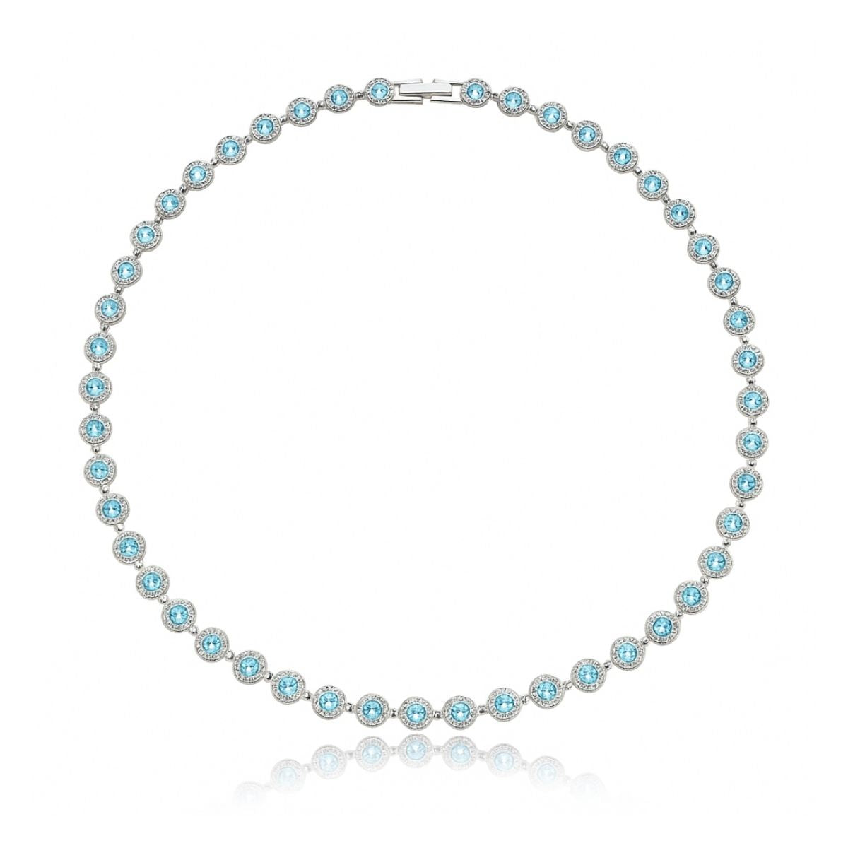 Colar Tennis Una Angelic Azul em Prata