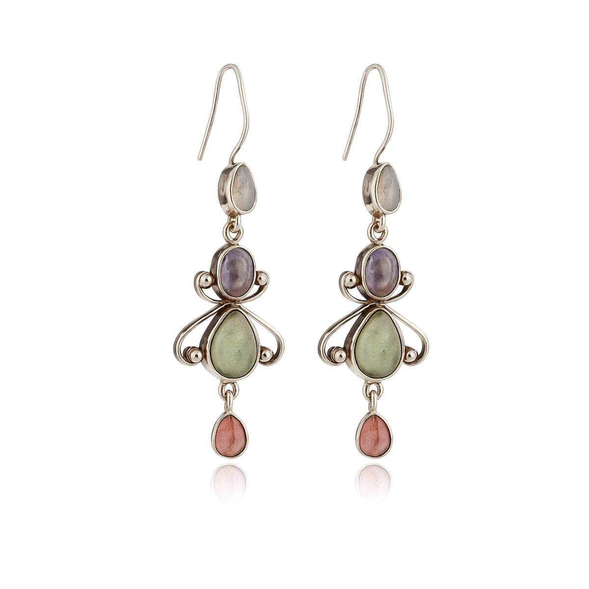 Brinco com Pedras em Prata