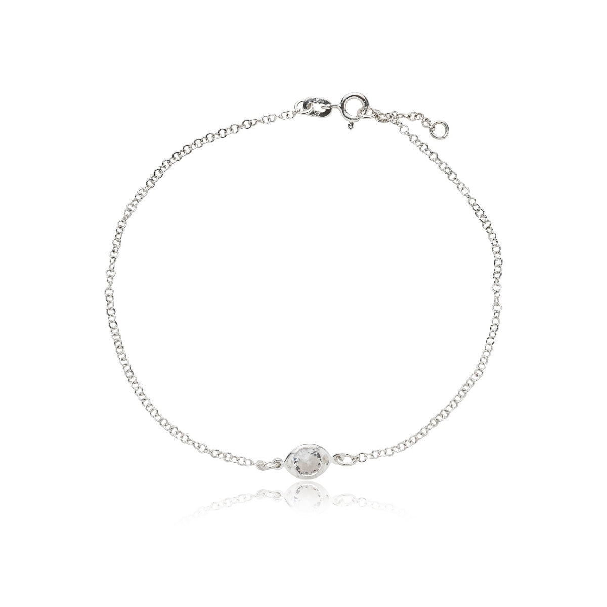 Tornozeleira Ponto de Luz em Prata