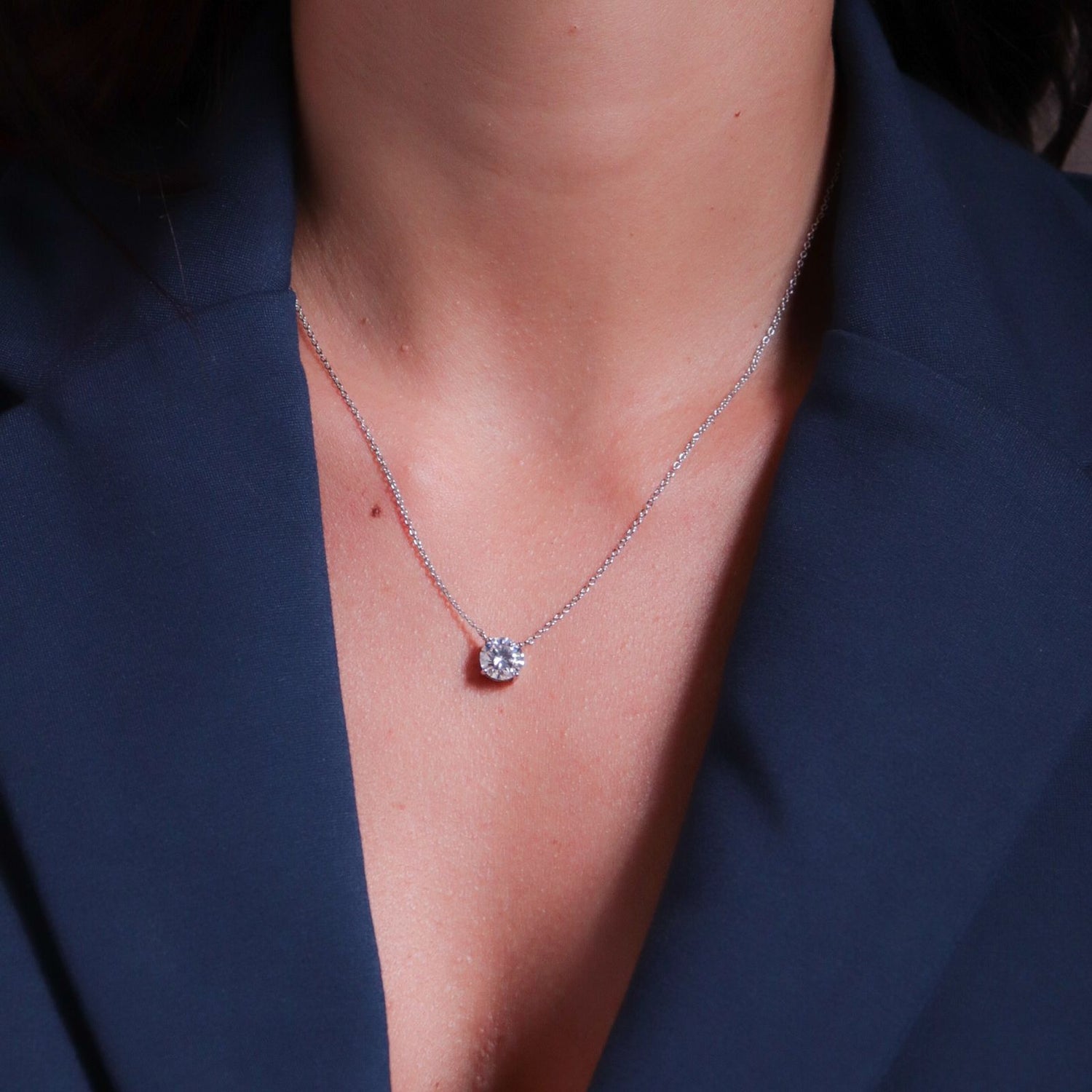 Colar Ponto de Luz Moissanite 5,25mm