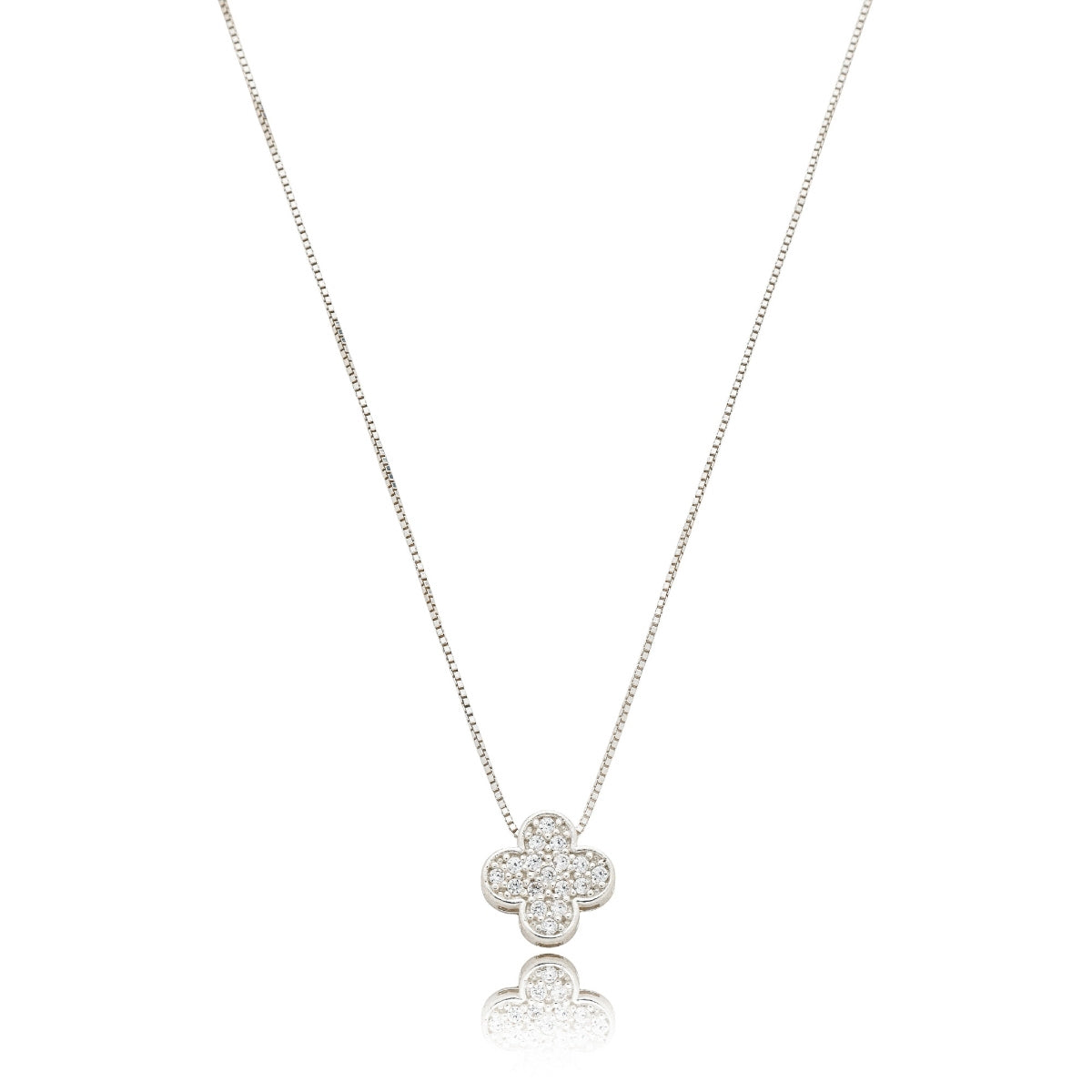 Corrente Veneziana com Pingente Trevo em Prata